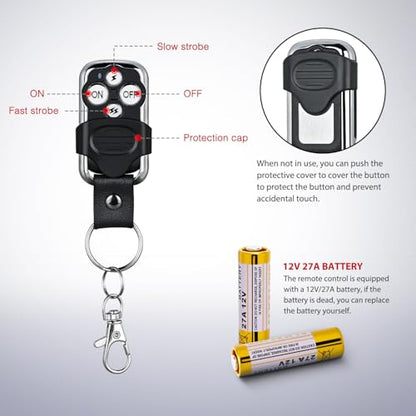 Nilight 16AWG Remote Wiring Harness Wireless Strobe Switch 12V 15A 2Leads - color: 16AWG-2 Lead Remote +Flash