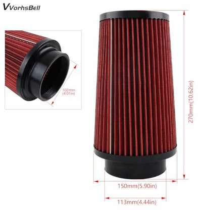 6.0 Powerstroke Cold Air Intake for 03-07 Ford F250 F350 F450 - color: RED - 6.0L (2003-2007)