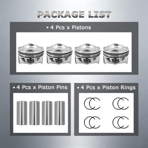 4PCS 1.5L Engine Piston Set Fit for Ford Escape Fusion 2015-2020 DS7Z6108F