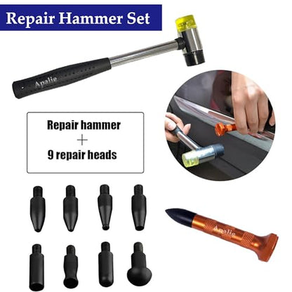 10Pcs Dent Repair Tap Down Tools,Detachable Rubber Hammer Kit