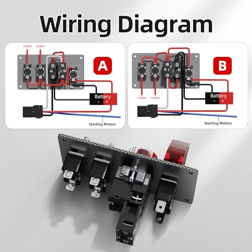 RVBOATPAT 4 in 1 Toggle Switch Panel DC 12V 30A Ignition Switch Panel Toggle Race Car Switch Panel Racing Push Start Ignition Kit for Automotive Truck - color: 4 in 1 Ignition Switch Panel