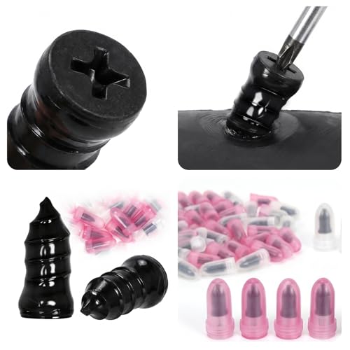Marrywindix 70 Pcs Tire Repair Rubber Nails Kit Spiral Self-Tapping Screw Plugs Two Sizes Self Service Fast Tool for Car Motorcycle Truck Tractor Puncture Patching Solution
