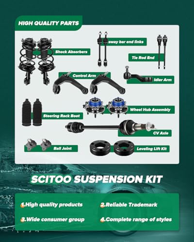 12-PC SET Front Suspension Kit w/Lower Control Arm for Toyota Corolla - color: Control Arm+Tie Rod+Sway Bar+Ball Joint, size: For Toyota Corolla