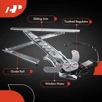 A-Premium Front Driver Side Power Window Regulator with Motor (2-Pin) - size: Front Driver Side