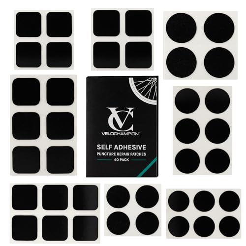 VeloChampion Self Adhesive Bike Tire Repair Kit & Optional Tire Levers - size: 40 Patches