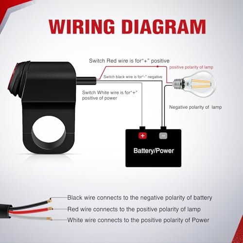 Nilight Motorcycle Handlebar Switch 12V Dual Push Button 22mm Waterproof - color: Motorcycle Handlebar Switch-Dual Control