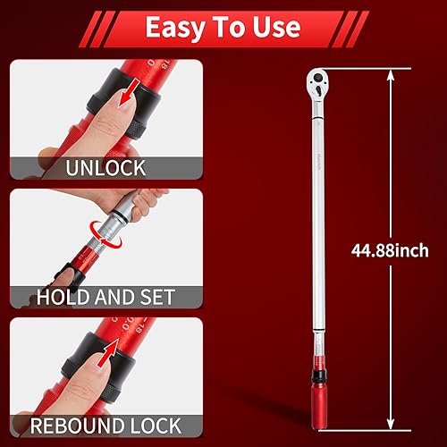 Hairich 3/4-Inch Drive Click Torque Wrench, 48 tooth 100-700ft.lb/136-949Nm - size: 3/4" 100-700 FT.LB