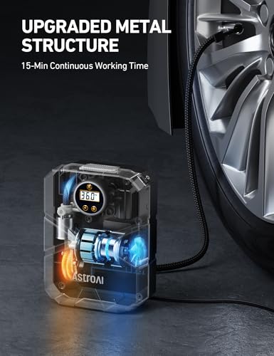AstroAI S1 Tire Inflator Portable Air Compressor 12V DC with Digital Gauge