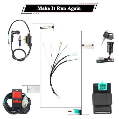Rebuild Kick Start Dirt Pit Bike Wire Harness Wiring Loom Kit - color: Purple A7TC Spark Plug