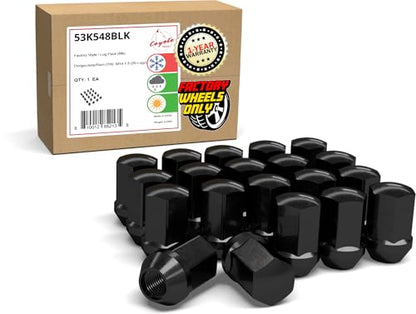 Wheel Accessories Parts 20 Pcs M14x1.5 14x1.5 Thread OEM Factory Style Lug Nuts 1.65" Long Black 7/8" 22mm Hex Fits Jeep Wrangler Gladiator ｜ RAM 1500 1500 Classic ｜ 6509422AA ｜ 611-330 - color: Black, style: Jeep Wrangler 2018+