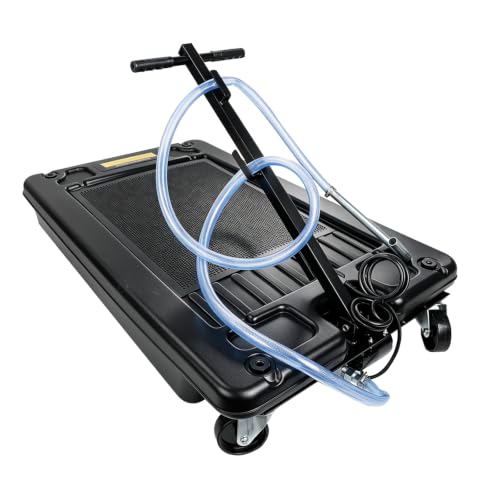 Low Profile Oil Drain Pan 17 Gallon Portable with 110V DC Centrifugal Electric Pump and 8'' Hose