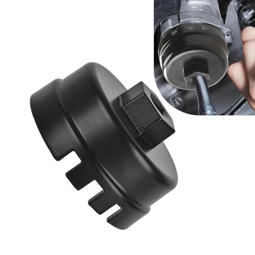 Oil Filter Wrench, Oil Filter Removal Tool, 64mm 14 Flute Oil Filters Wrench, Fits 2.5-5.7L Engine with Cartridge Style, for 4 Runner, RAV4, Highlander (Black)