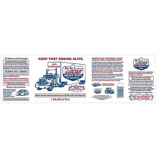 Lucas Oil 10002 Heavy Duty Oil Stabilizer - 1 Gallon (Pack of 4) - size: 1 Gallon