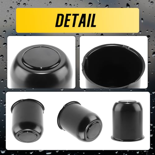 4Pcs 3.74" Stainless Trailer Wheel Center Caps, 4.33" H Matte Black - color: Matte Black, size: 3.74" Hub 4.33"H