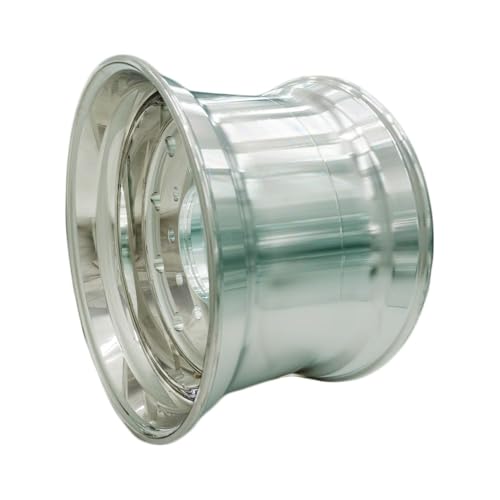 UNIRACING 22.5" x 14" Truck Wheels Super Single Forged Aluminum Rims Flat Face Outside Polished Hub Pilot - 10 Pack - color: Metallic Silver; 10 Pcs, size: 22.5"x14"; Outside Polished