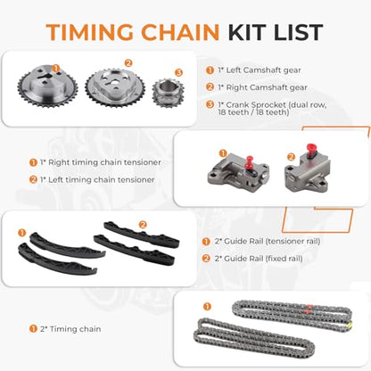 Autoexact Engine Timing Chain Kit W/Sprocket Tensioner Guide Fit for Subaru Forester Legacy Outback 2011-2015 2.5L 13143AA110 13142AA103 - size: Fit for 2011-2015 Subaru - 2.5L