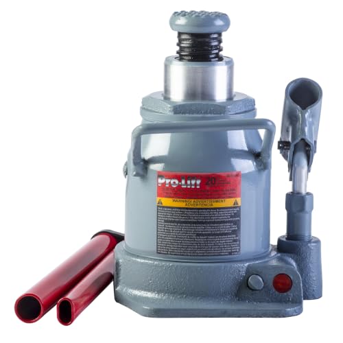 Pro-Lift B-S20D Grey Hydraulic Bottle Jack - 20 Ton Capacity - size: 20 Ton Capacity