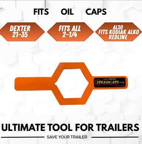 Trailer Oil Cap Wrench Set, 3-Piece 2-1/4", 2-1/2" & 3-1/2" Oil Bath Hub Cap Removal Tool | Fits Dexter, Lippert, Kodiak, AL-KO, Valcrum Trailer Axles