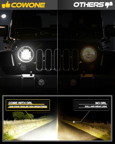 5D 7 Inch LED Headlights Black - Pair