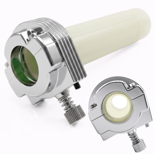 Chrome 1" SINGLE CABLE Throttle Assembly: Clamp & Sleeve for SINGLE Throttle Cable Harley Models: 1974-1980 Wide Glide, Super Glide, Fat Bob, Low Rider, Sportster & 1975-1980 Electra Glide, Tour Glide