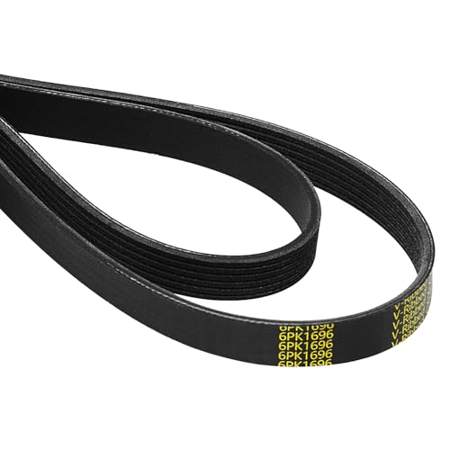 K060667 Serpentine Belt V-Ribbed Drive Belt for 14-18 328d xDrive 2.0L,14-18 X5 xDrive 35d 3.0L,11-12 Mustang GT 5.0L,13-18 Santa Fe 3.3L,03-08 Tiburon 2.7L Replace 6PK1696 - size: 6PK1696-1696mm