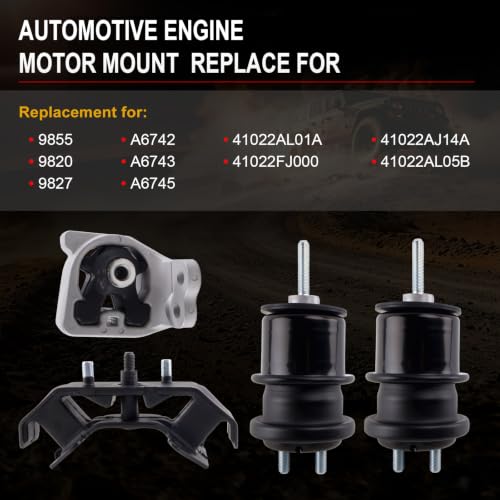 Motor Mount Kit for 2015-2019 Legacy Outback 2.5L - size: A6742 A6742 A6743 A6745