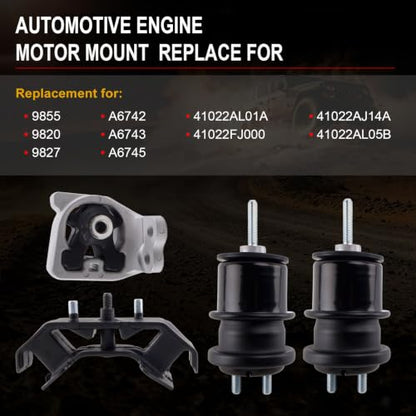 Motor Mount Kit for 2015-2019 Legacy Outback 2.5L - size: A6742 A6742 A6743 A6745