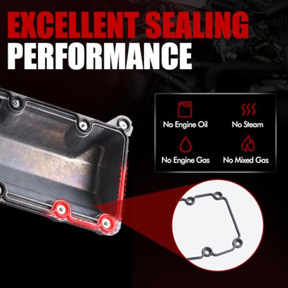 MITZONE Aluminum Engine Valve Cover Set Compatible with 1997-2004 Ford E-150 E-250 E-350 Expedition 5.4L V8 SOHC - size: Right Side & Left Side
