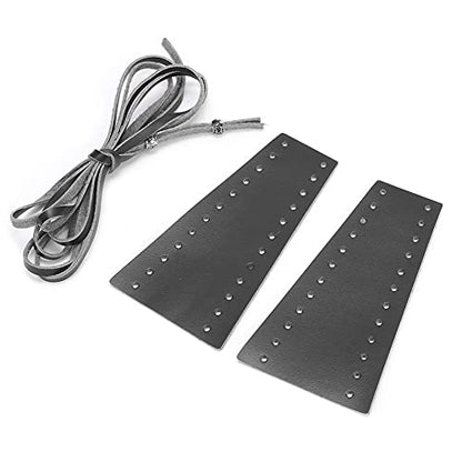 Qiilu Black Leather Motorcycle Brake Clutch Covers, 2pcs Motorcycle Lever Covers 15-18MM/0.59-0.71in Fringe Fit for/