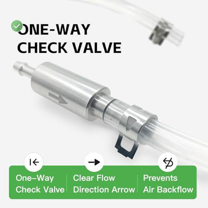 Brake Bleeder Hose with One-Way Check Valve – Universal Motorcycle & Car Brake Fluid Bleeding Kit, Anti-Backflow Soft Tube with Screw Caps & Spring Clamps for Hydraulic Clutch System(2pcs)