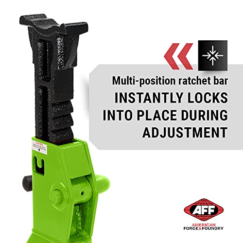 AFF Viking 4 Ton Pair of Jack Stands, Heavy Duty Ratchet-Style, for Cars - size: 4 Ton