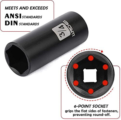 3/8" Drive 48Pc Impact Socket Set SAE/Metric Fits Various Wrenches - size: 3/8" Socket Set