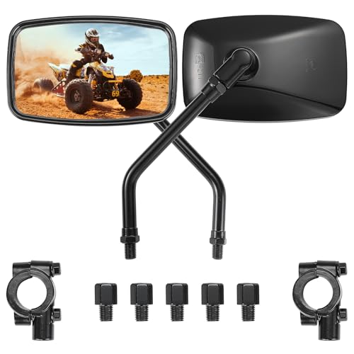 KEMIMOTO ATV Mirrors 8MM10MM Motorcycle Side Mirrors for 7/8" Handlebar - color: Black