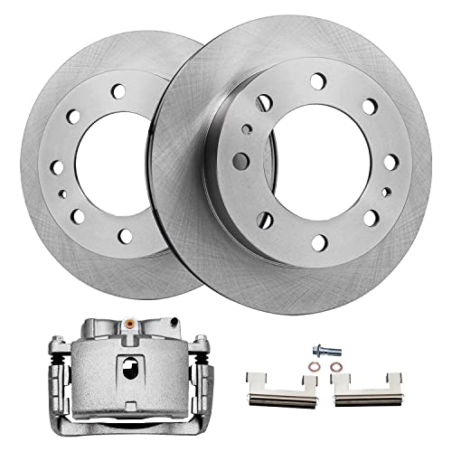 Detroit Axle - Front Disc Rotors Right Brake Caliper for Chevy GMC Express - size: 3BR3700705/kit