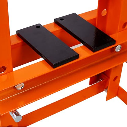 6-Ton Hydraulic Shop Press Heavy-Duty Benchtop A-Frame Power Press with Adjustable Height Press Plates and Safety Valve Orange Hydraulic Press for Garage Auto Repair and Metalworking