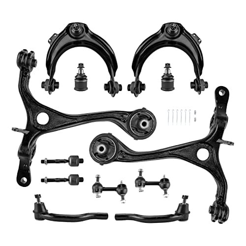 KAX Upgraded 12pcs Front Suspension Kit for 𝐇𝐨𝐧𝐝𝐚 𝐀𝐜𝐜𝐨𝐫𝐝 2003-2007 & Acura TSX 2004-2008, 4 Upper Lower Control Arm, 2 Lower Ball Joint, 4 Tie Rods, 2 Sway Bars End link K620616 K620617 - size: Accord 2003-2007