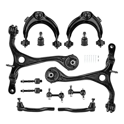 KAX Upgraded 12pcs Front Suspension Kit for 𝐇𝐨𝐧𝐝𝐚 𝐀𝐜𝐜𝐨𝐫𝐝 2003-2007 & Acura TSX 2004-2008, 4 Upper Lower Control Arm, 2 Lower Ball Joint, 4 Tie Rods, 2 Sway Bars End link K620616 K620617 - size: Accord 2003-2007