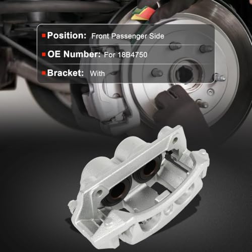 cciyu Front Right Disc Brake Caliper Assembly With Bracket 18B4750 - size: Front Right[18B4750]