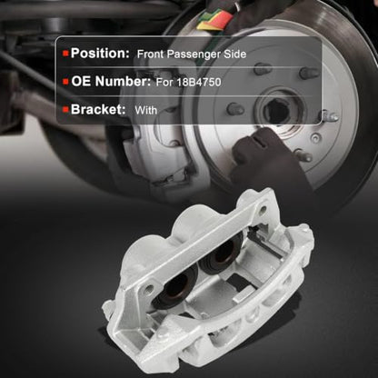 cciyu Front Right Disc Brake Caliper Assembly With Bracket 18B4750 - size: Front Right[18B4750]