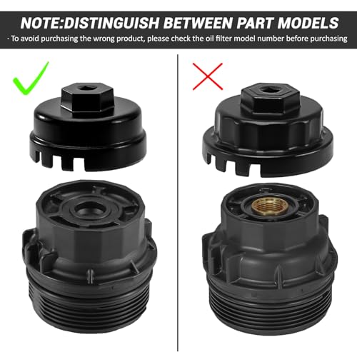 64mm 14 Flutes/6 Slots Oil Filter Cap Wrench Removal Tool Socket Compatible with Toyota, Lexus, Prius, and Scion Vehicles Equipped with 1.8L 4-Cylinder engines, Black Heavy-Duty Aluminum - size: 6 Slot