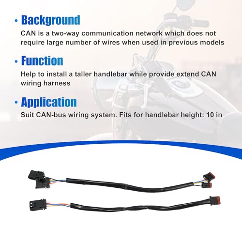 X AUTOHAUX 10" Handlebar CAN Bus Circuit Wire Harness for Harley Davidson - size: 10in