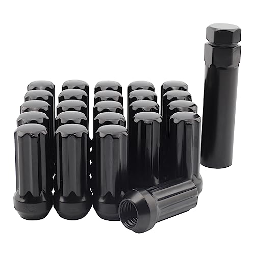 24+1 14x2.0 Spline Lug Nuts 2" Long conical seat Fits F150 Expedition - size: 14mm × 2.0, style: 24 Count
