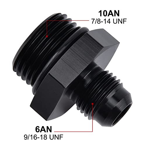 EVIL ENERGY 6AN Flare to AN10 ORB Male O-Ring 2PCS Fitting Adapter - size: 10AN ORB to 6AN