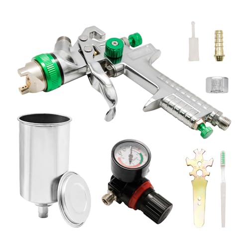 Saihisday HVLP Spray Gun Gravity Paint Gun with 2.5mm Nozzles 1000cc Cup