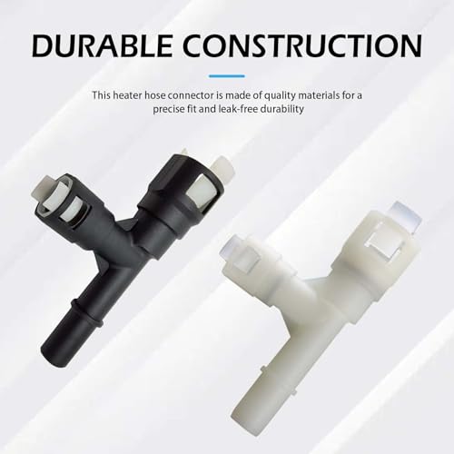 2 PCS Car Heater Inlet Hose Tee Connector, Three-way Cooling Water Pipe Joint, Replace# 15055343 15055342, Compatible with Cadillac Escalade Silverado Suburban GMC (Black & White)
