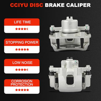 cciyu Front Left & Right Disc Brake Calipers With Bracket 19B956A 19B957A - size: Front[19B956A+19B957A]