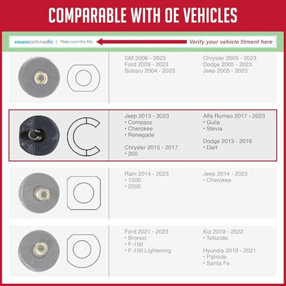 Wheel Accessories Parts PDQ TPMS 12 Pack Replacement Rubber Snap-in Valve Stem for Jeep RAM Equivalent to: Dill VS-90, OEM: 68399030AC - size: 12 PC - Black, style: Jeep Ram