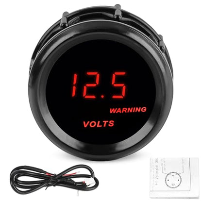 DC12V Voltmeter Red Digital LED Volt Gauge Voltage Meter Kit 2" 52mm - size: Volt Gauge