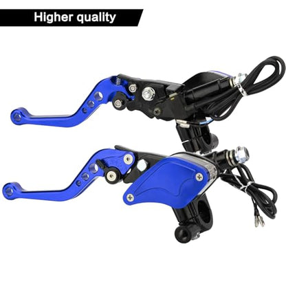 7/8" 22mm Motorcycle Brake Clutch Pump Lever, Blue - color: Blue