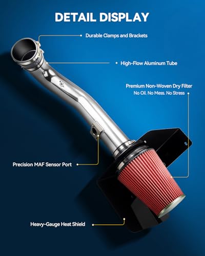 PHILTOP 3.5" Cold Air Intake Kit for 2009-2014 Chevrolet Tahoe 5.3L - color: Red, size: 2009-2013 GMC/Chevy 4.8/5.3/6.0L